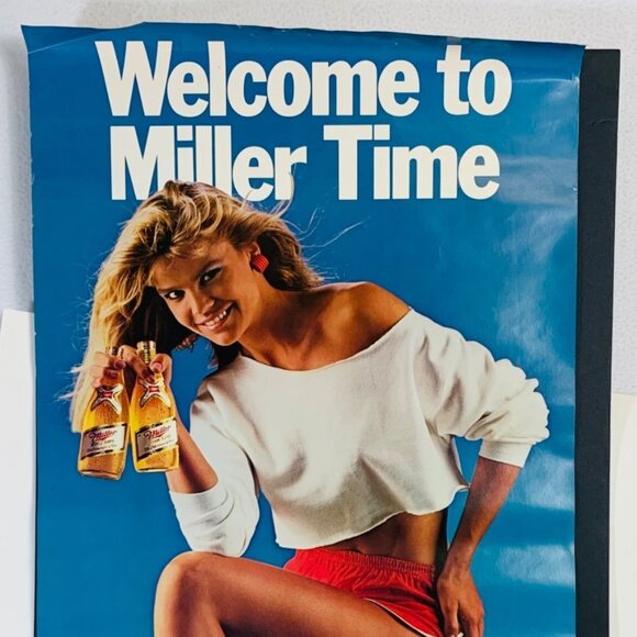 Vintage 1984 Miller Beer Poster Calendar Sexy Model Mancave Bar Nostalgia Slogan - Picture 10 of 12
